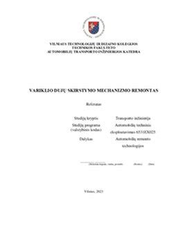 paskirstymo mechanizmo schema