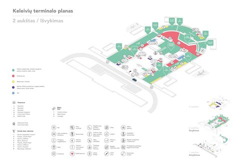 Vilniaus oro uosto schema su automobilių nuomos punktais