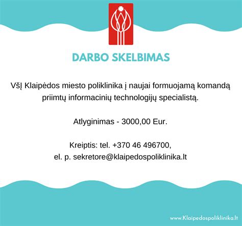 Darbo skelbimas „Regitroje“