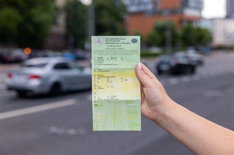 Transporto priemonės registracijos liudijimo pavyzdys