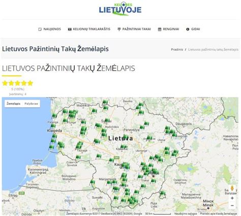 Žemėlapis su pažintinių takų Vilniuje vietomis
