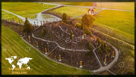 Žemėlapis su Kryžių Kalno vieta