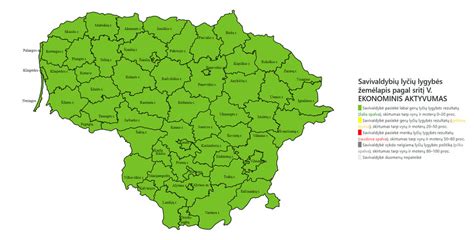 Žemėlapis su savivaldybių, kurios aktyviai tvarko neeksploatuojamus automobilius, žymėjimu