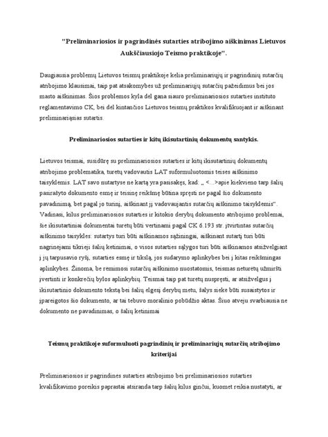 Preliminariosios sutarties diagrama