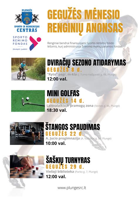 Sporto renginių kalendorius