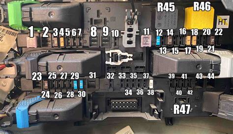 Opel Astra ABS saugiklio schema