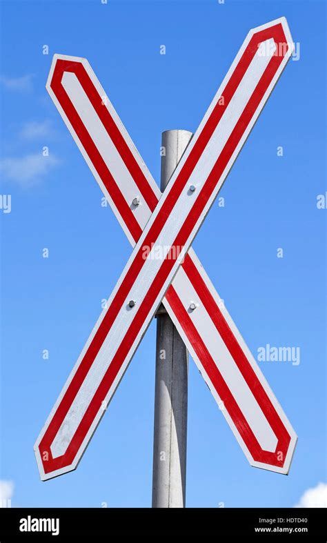 road sign for railway crossing