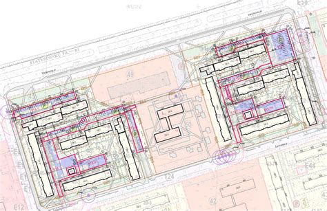 Daugiabučių kiemų schema su parkavimo vietomis