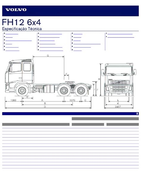 Volvo FH12 6x4 važiuoklės diagrama