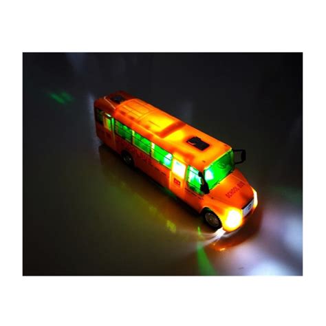 Mokyklinis autobusas su įjungtomis avarinėmis šviesomis