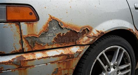 Rust damage on a Mazda 6 body panel