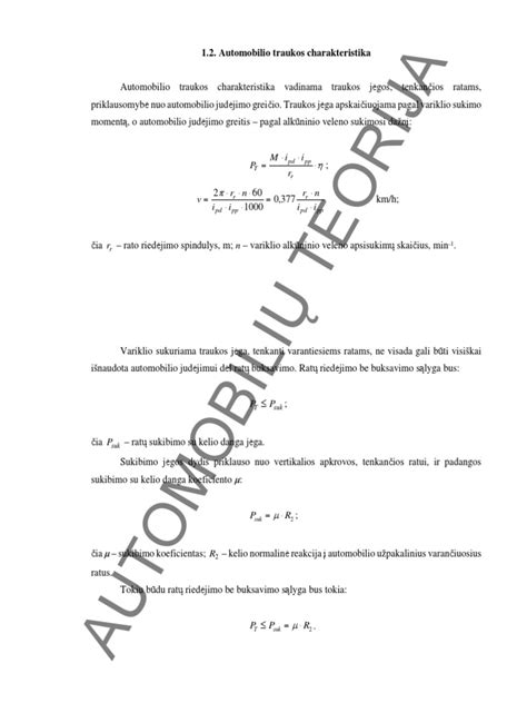 Automobilio traukos tikrinimas