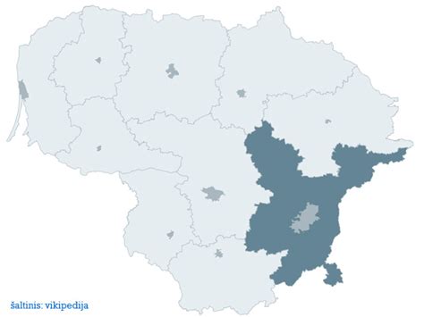 Vilniaus apskrities žemėlapis su Antakalnio vietove