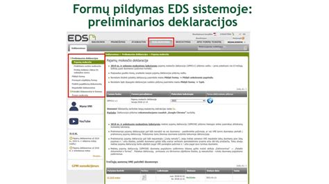 VMI Elektroninės deklaravimo sistemos (EDS) sąsaja
