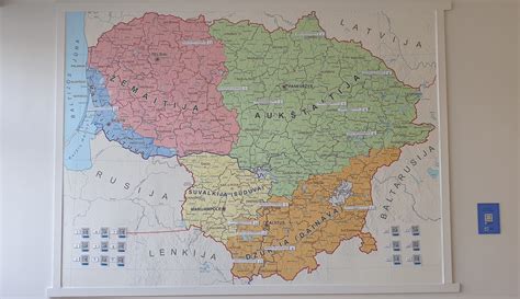 Žemėlapis su Lietuvos darbo inspekcijos padaliniais