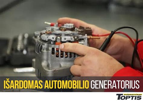 Generatoriaus išardytos dalys ir remontas