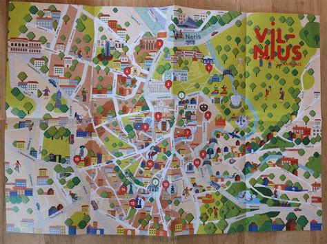 Vilniaus senamiesčio žemėlapis su pažymėtais kultūros paveldo objektais