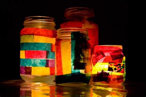 žibintas iš stiklainio su LED lempute