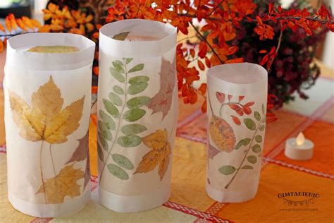 rudeniniai žibintai su lapais