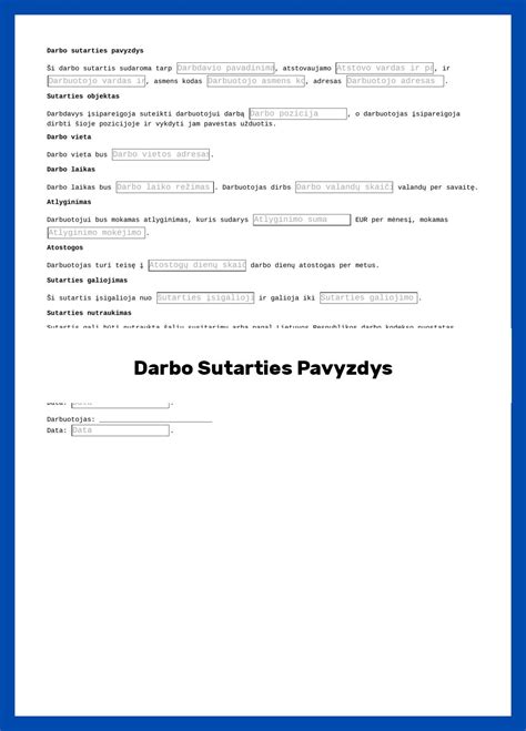 Darbo skelbimų pavyzdys