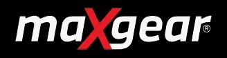 MAXGEAR logotipas ir gaminių asortimentas
