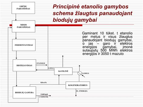 Etanolio gamybos schema iš atliekų