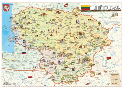 Žemėlapis, rodantis populiarias automobilių nuomos kryptis Lietuvoje ir Europoje