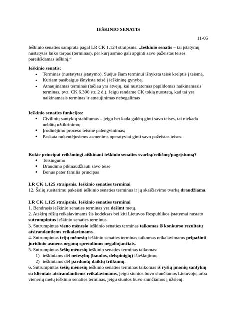 Schema: Ieškinio senaties termino taikymo ir atnaujinimo procesas