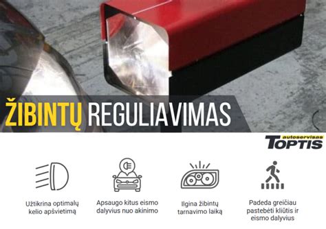 Automobilio žibintų reguliavimo schema