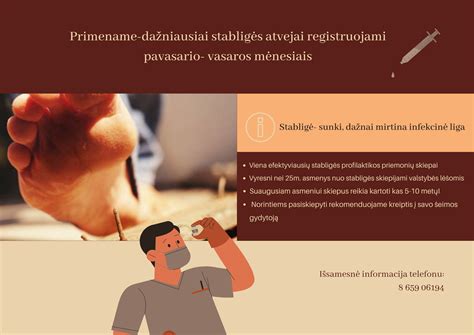Infografika apie stabligės prevenciją ir skiepijimą