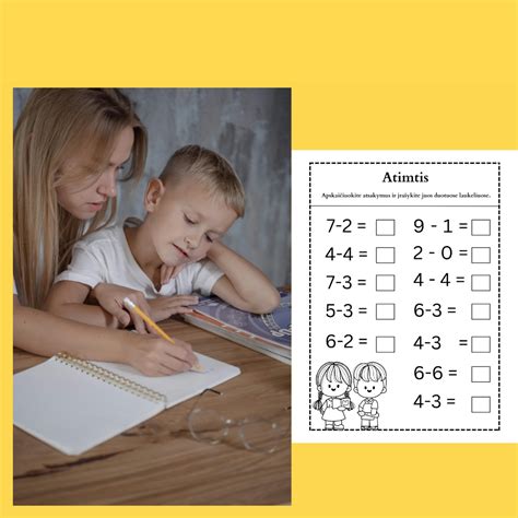vaikas sprendžia matematikos užduotis