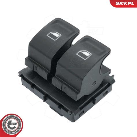 Diagrama, vaizduojanti elektra valdomų langų valdymo jungiklius ant vairuotojo durelių.