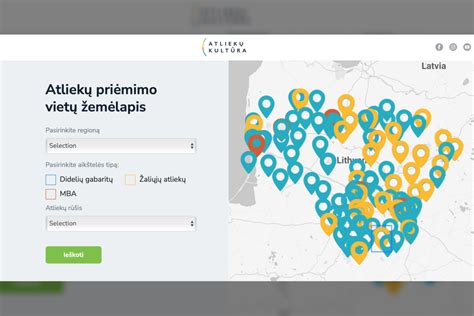 Žemėlapis su žaliųjų atliekų surinkimo aikštelėmis