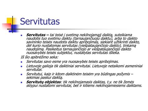 Schema, kaip nustatomas servitutas