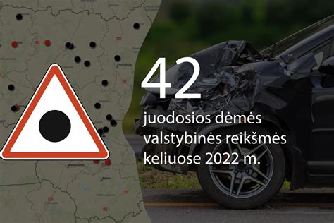 Žemėlapis su pažymėtomis juodosiomis dėmėmis keliuose