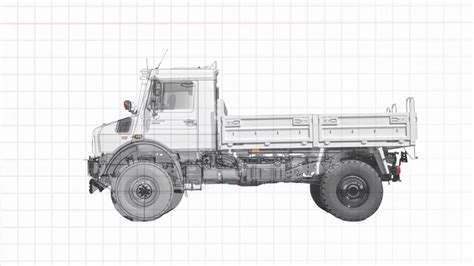 „Unimog“ bekelės automobilio važiuoklės schema