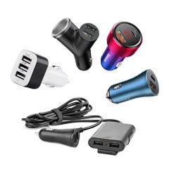Įvairių tipų automobiliniai USB įkrovikliai