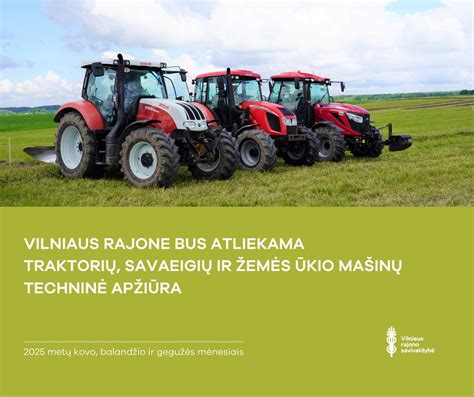 Schema, kaip atliekama traktoriaus ir priekabos techninė apžiūra