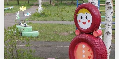 Sodo dekoracijos iš senų automobilių padangų