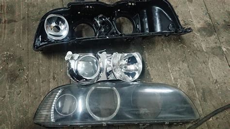 BMW E34 priekinių žibintų restauravimas