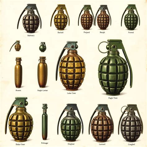 Naujos granatos komplektas