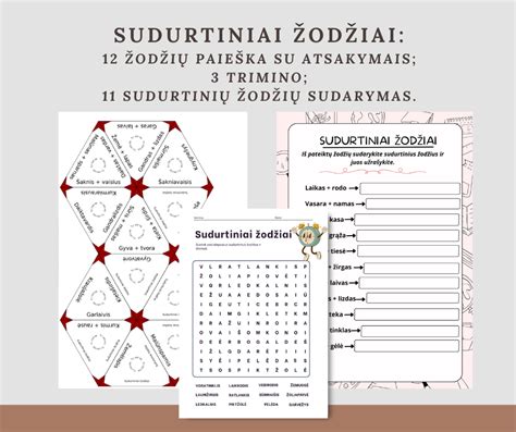 Grafikas, vaizduojantis sudurtinių žodžių sandarą
