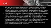 Automobilio saugos sistemos: ABS, ESP, TCS