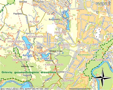 Pilaitės rajono žemėlapis su autoservisų vietomis