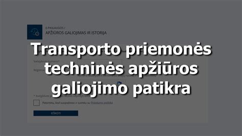 Techninės apžiūros patikra