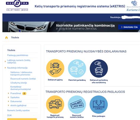 Regitra internetinė sistema