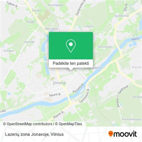 Žemėlapis su autoservisų Jonavoje žymėjimu