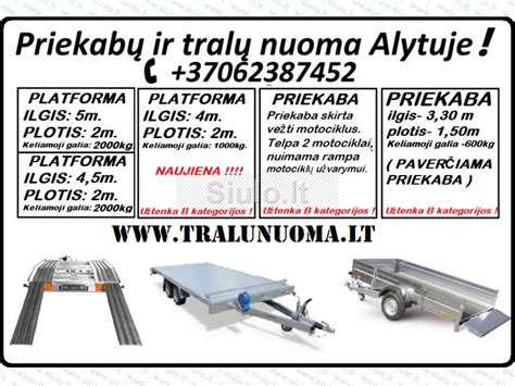 Įvairių dydžių priekabos