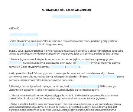 Teisinė schema apie žalos atlyginimo principus