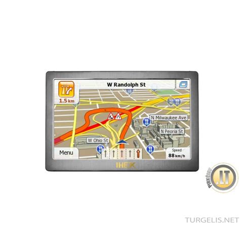 Navigacijos programėlės ekranas su greičio apribojimu